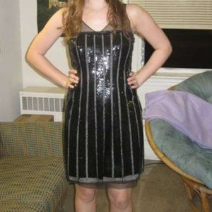 BCBGMaxAzria black sequin cocktail dress